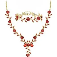 nsihing Schmuckset Hochzeits-Schmuckset für Damen: Halskette und Armband, funkelndes Strass-Schmuckset
