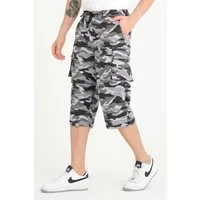 Kendindza Collection Cargoshorts Zipp Off Bermuda Shorts Herren kurze Hose 3/4 Hose Cargo Camouflage Taschen abnehmbare Beine kurze Hose Herren Cargoshorts Sommer