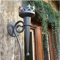 Antikas Wanddekoobjekt Schöne mittelalterliche Fackel - Wandfackel Burgfackel Kerzenhalter