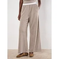 Apricot Strickhose Weite Hose mit Hahnentrittmuster