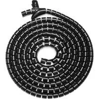 Flexibler Kabelspiralschlauch mit Einzugshilfe, Kabelführung schwarz, 5 m