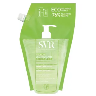 SVR Sebiaclear Schäumender Salicylsäure-Reinigungsnachfüllpack - 400 ml für fettige Haut