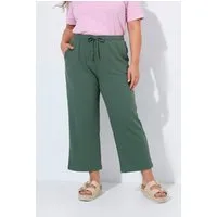 Ulla Popken Culotte Sweat-Culotte Waffelstruktur weites Bein