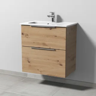 Sanipa 3way Waschtischunterbau zu Duravit ME by Starck Waschtisch mit 2 Auszügen, Eiche Natural-Touc UM72285