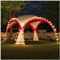 Swing&Harmonie Faltpavillon LED Event Pavillon 3,6 x 3,6m DomeShelter Garten inkl. Solarmodul