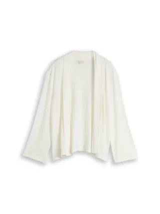 Tom Tailor - T-Shirt Cardigan mit Schalkragen whisper white - Gr. - L