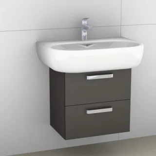 Artiqua 413 Waschtischunterschrank für 4U 123470 Stahlgrau Metallic, 413-WU2L-K20-7141-88 413-WU2L-K20-7141-88