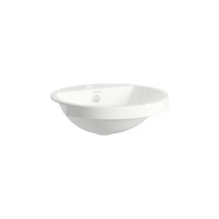 Laufen FORM Halbeinbauwaschtisch H516FM50001041 450x450x163 mm, mit Armaturenbank, mit einem Hahnloch, mittig, mit Überlauf, weiß