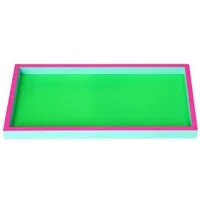 Giftcompany Tablett Tablett Neo Rechteckig Neon Grün, Pink, Türkis (30x15cm)