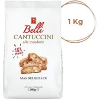 Belli Cantuccini Kekse Belli Cantuccini mit Mandeln, 1kg Großpackung, Gebäck aus Italien, 1 x (1000g Beutel, traditionelles italienisches Gebäck)