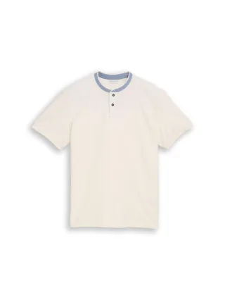 Tom Tailor - Poloshirt mit Stehkragen gardenia white - Gr. - XL