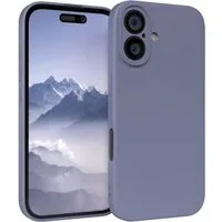 EAZY CASE Handyhülle für Apple iPhone 16 Hülle Silikon 6,1 Zoll, Silikon Schutzhülle mit Kameraschutz Matt Back Cover Soft Eis Blau