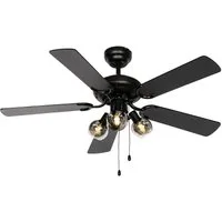 Qazqa Deckenventilator Mistral, QAZQA Decken­ventilator, e14, Schwarz, Stahl, Industrie