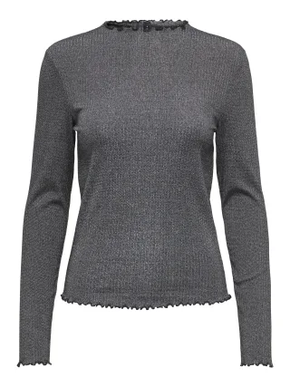 ONLY - ONLEMMA LS GLITTER TOP JRS NOOS Black - Gr. - M