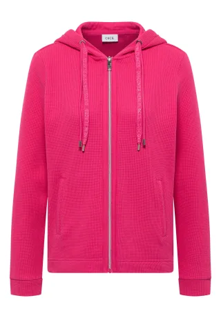 CECIL - Langarm Jacke mit Kapuze und Taschen beetroot pink - Gr. - L