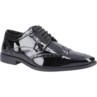 Hush Puppies Elliot Leder Herren Schwarze Brogues Schuhe