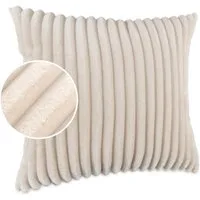 Kisska Dekokissen LILLI BIG CORD Velour Ambiente dekorieren, Kissenüberzug ohne Füllung BIG-Cord UNI 40x40cm Einfarbig Elfenbein