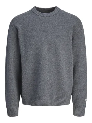 JACK&JONES - JORNORREBRO KNIT CREW NECK SN JNR Dark Grey Melange - Gr. - 176