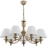 Licht-Erlebnisse Kronleuchter JURIDA, ohne Leuchtmittel, Mit Schirm 50,8 cm breit H: max. 66 cm Stoff Metall 7x E14
