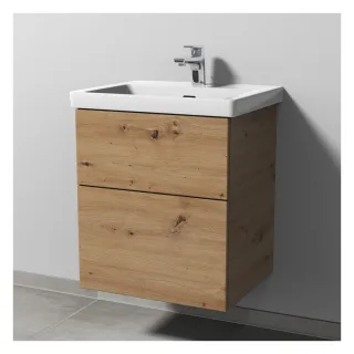 Sanipa 3way Waschtischunterbau zu Villeroy & Boch Subway 3.0 Waschtisch mit 2 Auszügen, Eiche Natura SM85285