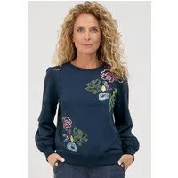 bianca Print-Shirt AMALIA mit einem Frontmotiv aus Pailletten und Stickerei