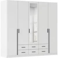 rauch Kleiderschrank Schrank Garderobe Ankleide GAMMA Breiten 91/136/181/226/271/315/360 cm (in 3 Ausstattungen BASIC/CLASSIC/PREMIUM (inkl. SOFT-CLOSE-Funktion) verschiedene Griff-Varianten, mit Spiegel TOPSELLER MADE IN GERMANY