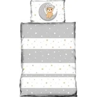 One Home Babybettwäsche Teddy Bären, Mikrofaser, 2 teilig, Mond und Sterne für Jungen und Mädchen, Kinder und Babybetten geeignet