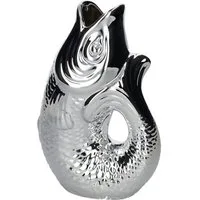 Giftcompany Dekovase Monsieur Carafon Vase / Karaffe Fisch S silber 1,2l (Vasen)
