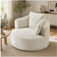 ANYSUN Relaxsessel Lesesessel,Armsessel,Tonnensessel,Loungesessel,Sitzsack (Übergroßer runder Cord-Sofastuhl, moderner Chaiselongue-Stuhl), für Wohnzimmer, Büro, Wohnung,kein Zusammenbau erforderlich