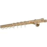 ondeco Gardinenstange Rundrohr Wandabstand 12cm Kappe, Ø 20 mm, 2-läufig-läufig, Wunschmaßlänge, Bohren, verschraubt