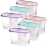 Bestlivings Vorratsdose Müslispender 1,4L - 4,5L, Kunststoff, (6-tlg., 1,4 Liter (7cm x 17cm x 12,5cm), Schüttdose für Lebensmittel, Vorratsbehälter Set - Frischhaltedosen