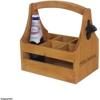 HTI-Line Flaschenkorb Flaschenträger Biercaddy, für 6 Flaschen mit Flaschenöffner