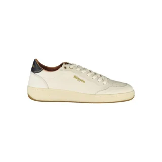 Blauer Weiße Leder Damen Sneaker