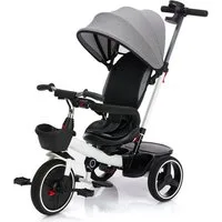 Fillikid Dreirad-Kinderwagen Niki 360 - Weiß Grau, Baby Kinderdreirad ab 12 Monaten bis 22 kg verstellbare Schiebestange