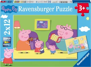 Peppa Pig: Zuhause bei Peppa - Ravensburger Kinderpuzzle 07596 [2x12 Teile]