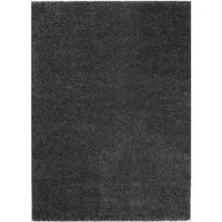 Vimoda Hochflor-Läufer Shaggy Teppich Anthrazit, Rund, Höhe: 30 mm, Einfarbig, Modern, Dunkelgrau, Langflor, Schlafzimmer