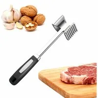 FOUORTUNATE-BEE Fleischklopfer Fleischklopfer Edelstahl doppelseitig Küchenhammer für Fleisch, Küchen Fleischhammer für Steak Hähnchen BBQ Grill Zartmacher