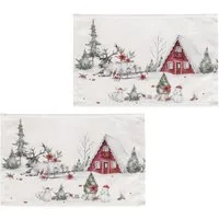 OTTO home Platzset Lealux, (Set, 2-St), 2er Set, Weihnachtlich, bedruckt, weiche Haptik, 45x30
