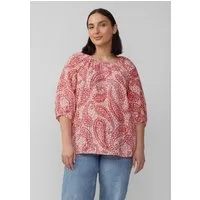 s.Oliver Kurzarmbluse Bluse Strukturierte Relaxed-Fit-Bluse mit Raffungen und Raglanärmeln