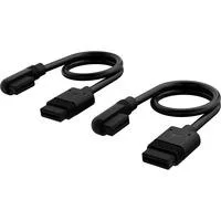 iCUE LINK Slim-Kabel, 200mm, 90° abgewinkelt schwarz, 2 Stück