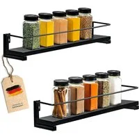 Coradoma Gewürzregal 2er Set für Gewürzgläser Küchen Organizer Gewürzaufbewahrung, Küchenregal Spice Rack 2-tlg., 40x9cm