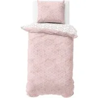 Visaggio Bettwäsche 100% Baumwolle Bettbezug Set in 6 Größen fein gewebt, Renforcé, 2 teilig, modernes Rauten Design in Rosa Weiß