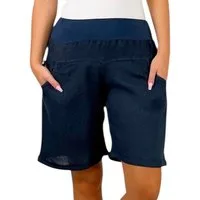 Mississhop Leinenhose 100 % Leinen Leinenshorts Bermuda kurze Hose 276