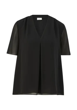 s.Oliver BLACK LABEL - Bluse mit V-Ausschnitt schwarz - Gr. - 36