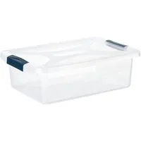 Engelland Aufbewahrungsbox Plastikbox mit Deckel und Verschluss-Clips (Stapelbox, Aufbewahrungskiste, Organizer), stapelbar, stabil, BPA-frei, lebensmittelecht