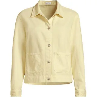 Soft Comfort Jeansjacke im Leinenmix, Damen,  Gelb, by Lands' End