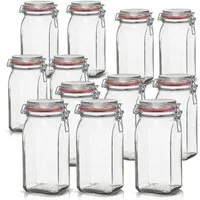 BigDean Einmachglas 12x Vorratsgläser 1,5L Deckel & Bügelverschluss Made in Germany, Glas, (Set, 12-tlg., Einweck Gläser), Einweck Glas, Luftdicht, Spülmaschinenfest, Lebensmittelecht