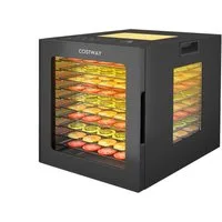 COSTWAY Dörrautomat 850 W, 10 Etagen, mit 10 Programmen & 48H Timer, 30-75℃