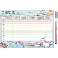 younikat Schülerkalender Einhorn Stundenplan mit magnetischer Rückseite I Abwischbar I DIN A4