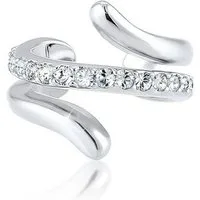 Elli Single-Ohrhaken Single Earcuff Twisted Kristalle Weiß 925 Sterling Silber